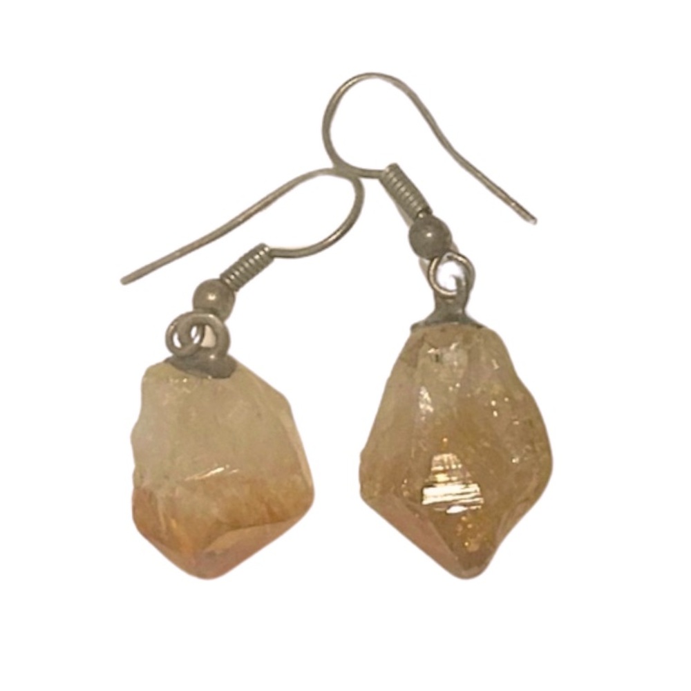 Citrine Dangle Boho Crystal Earrings